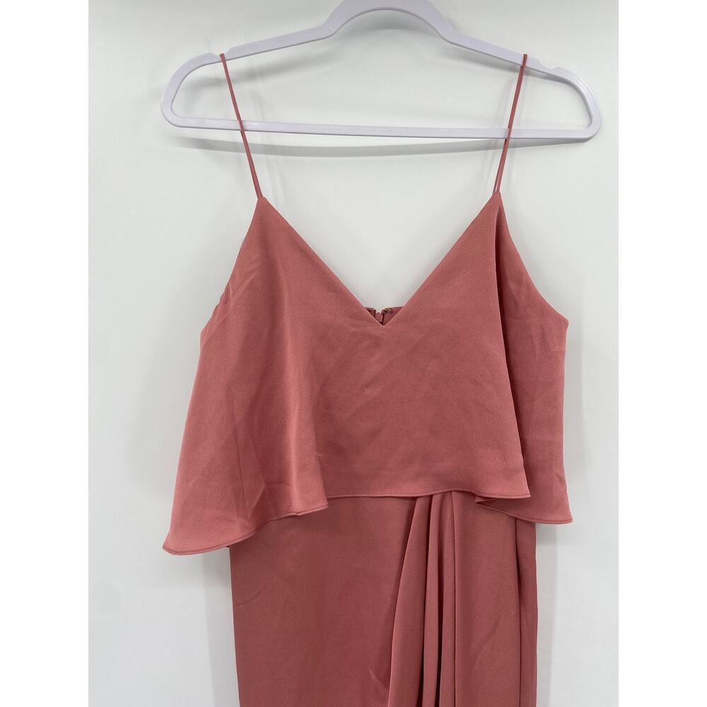 Shona Joy Rose Pink Luxe Frill Tulip Hem Maxi Dress Size 6‎ - Picture 4 of 10
